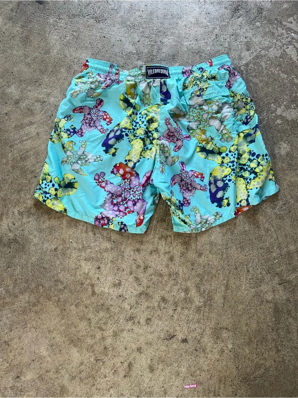 BILEBREQUIN Aqua Multi Floral Swim Trunks - Men's Light Aqua Swim Shorts